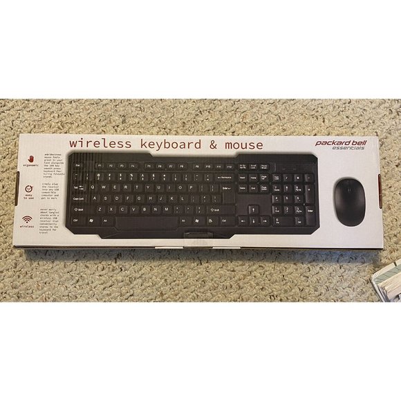 PACKARD BELL Essentials FULL-SIZE WIRELESS KEYBOARD & MOUSE COMBO PBKM1209BK - Picture 6 of 8